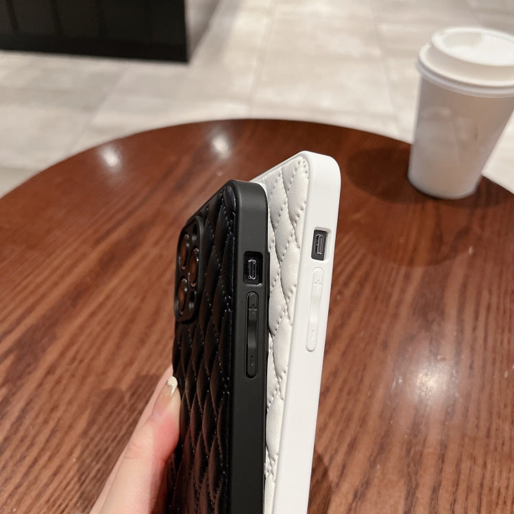 Rhombic Texture Lambskin Phone Case, For iPhone 13 Pro Max, For iPhone 13 Pro, For iPhone 13, For iPhone 13 mini, For iPhone 12 Pro Max, For iPhone 12 Pro, For iPhone 12, For iPhone 12 mini, For iPhone 11 Pro Max, For iPhone 11 Pro, For iPhone 11