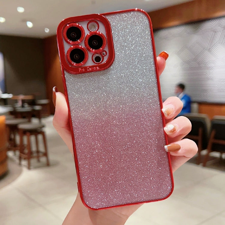 High Transparent Gradient Color Glitter TPU Phone Case, For iPhone 13 Pro, For iPhone 13