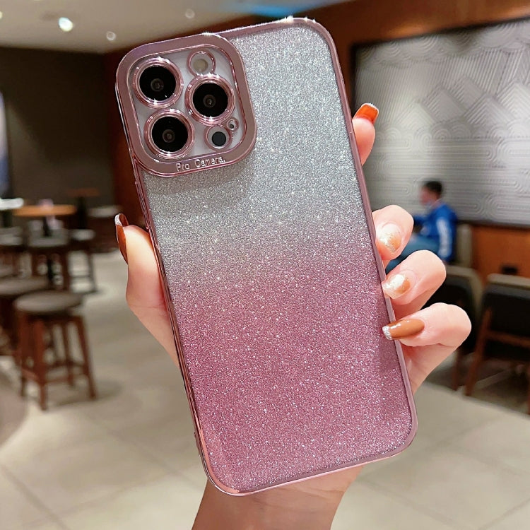 High Transparent Gradient Color Glitter TPU Phone Case, For iPhone 13 Pro, For iPhone 13