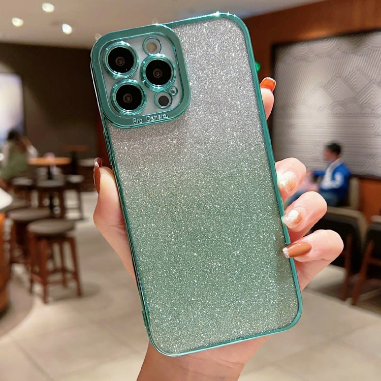 High Transparent Gradient Color Glitter TPU Phone Case, For iPhone 13 Pro, For iPhone 13