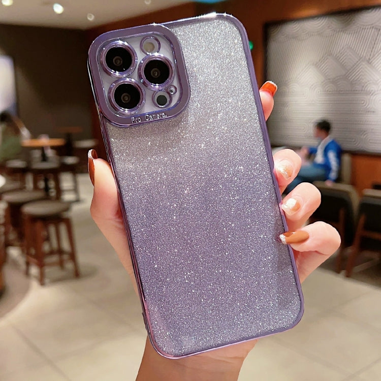 High Transparent Gradient Color Glitter TPU Phone Case, For iPhone 13 Pro, For iPhone 13