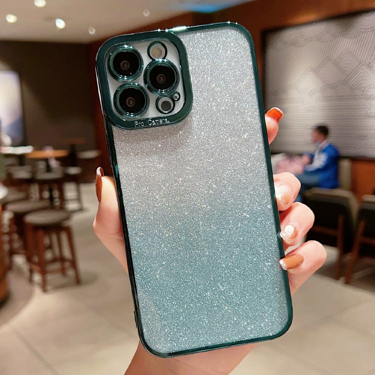High Transparent Gradient Color Glitter TPU Phone Case, For iPhone 13 Pro, For iPhone 13