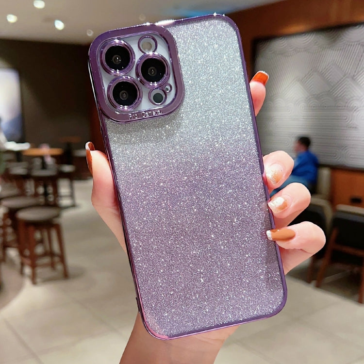 High Transparent Gradient Color Glitter TPU Phone Case, For iPhone 13 Pro, For iPhone 13