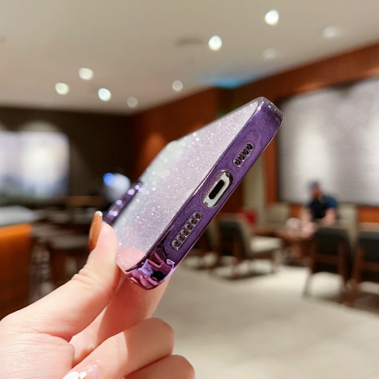 High Transparent Gradient Color Glitter TPU Phone Case, For iPhone 13 Pro, For iPhone 13