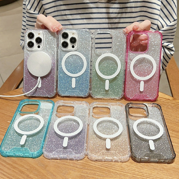 MagSafe Gradient Color Glitter Acrylic Shockproof Phone Case, For iPhone 14 Plus, For iPhone 14 Pro Max, For iPhone 14 Pro