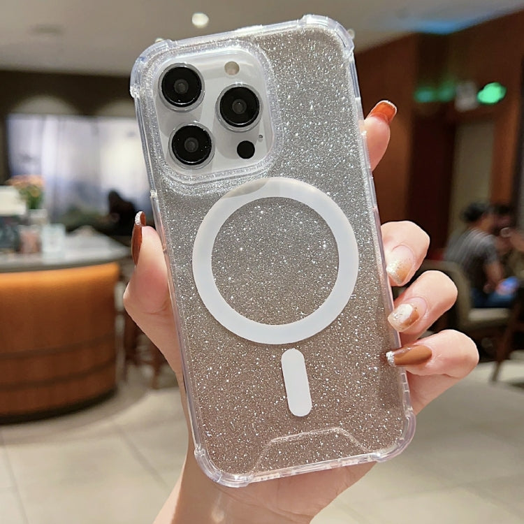 MagSafe Gradient Color Glitter Acrylic Shockproof Phone Case, For iPhone 14 Plus, For iPhone 14 Pro Max, For iPhone 14 Pro