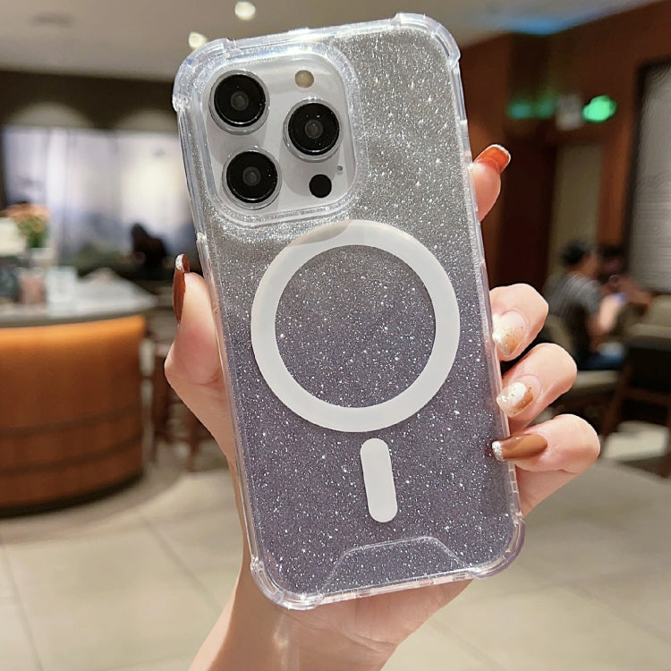 MagSafe Gradient Color Glitter Acrylic Shockproof Phone Case, For iPhone 14 Plus, For iPhone 14 Pro Max, For iPhone 14 Pro