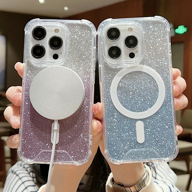 MagSafe Gradient Color Glitter Acrylic Shockproof Phone Case, For iPhone 14, For iPhone 13 Pro Max, For iPhone 13 Pro