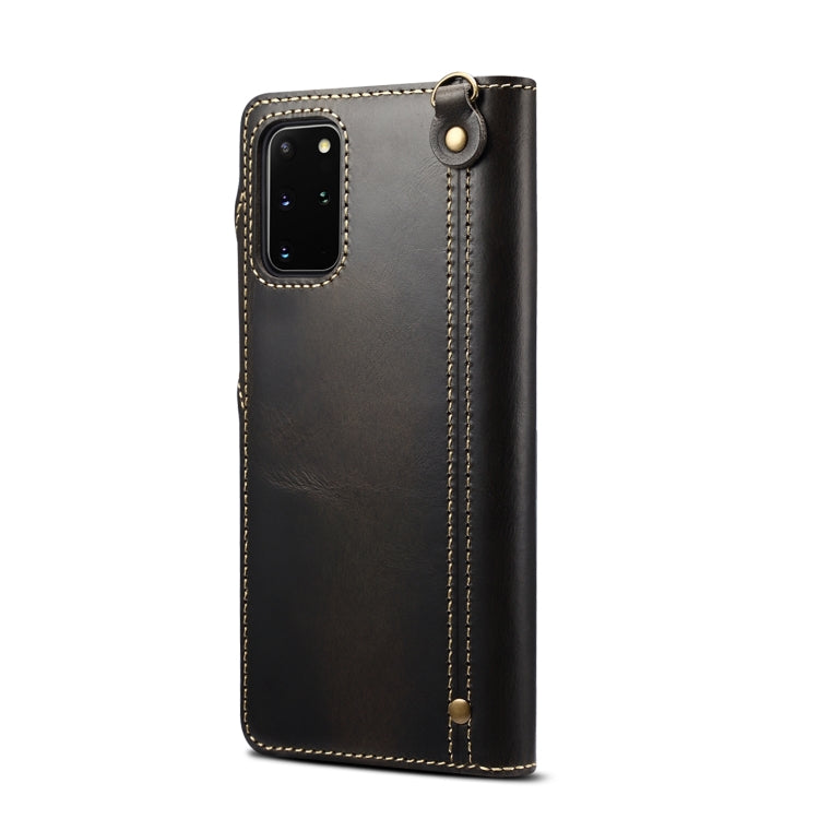Denior Oil Wax Cowhide Magnetic Button Genuine Leather Case, For Samsung Galaxy S20+, For Samsung Galaxy S20 Ultra, For Samsung Galaxy Note20, For Samsung Galaxy Note20 Ultra, For Samsung Galaxy S21 5G, For Samsung Galaxy S21+ 5G