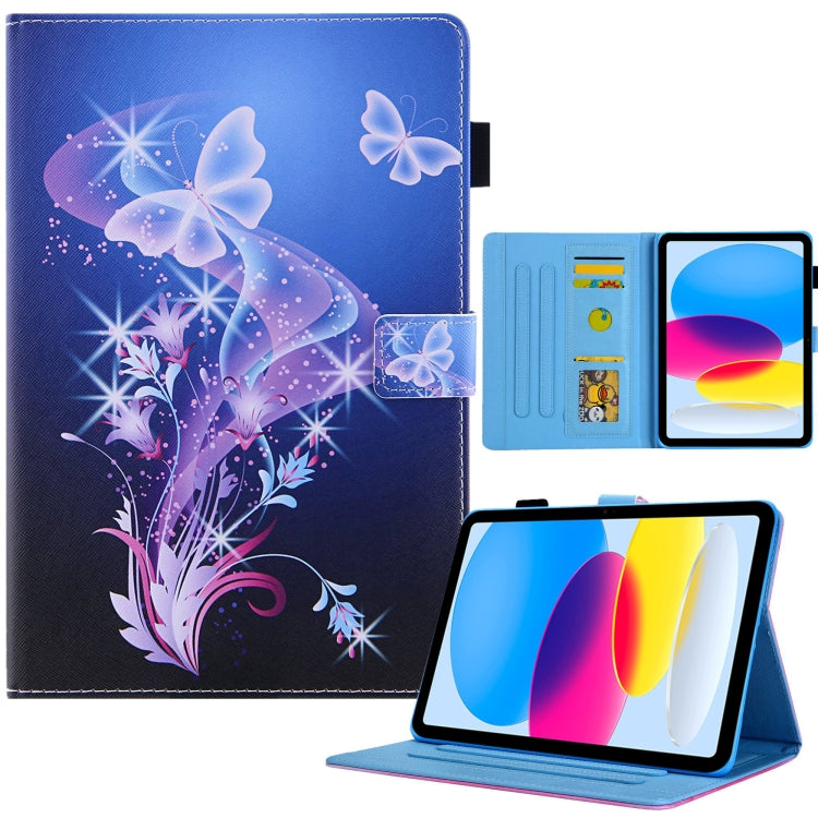 Colored Drawing Leather Smart Tablet Case, For iPad 10th Gen 10.9 2022