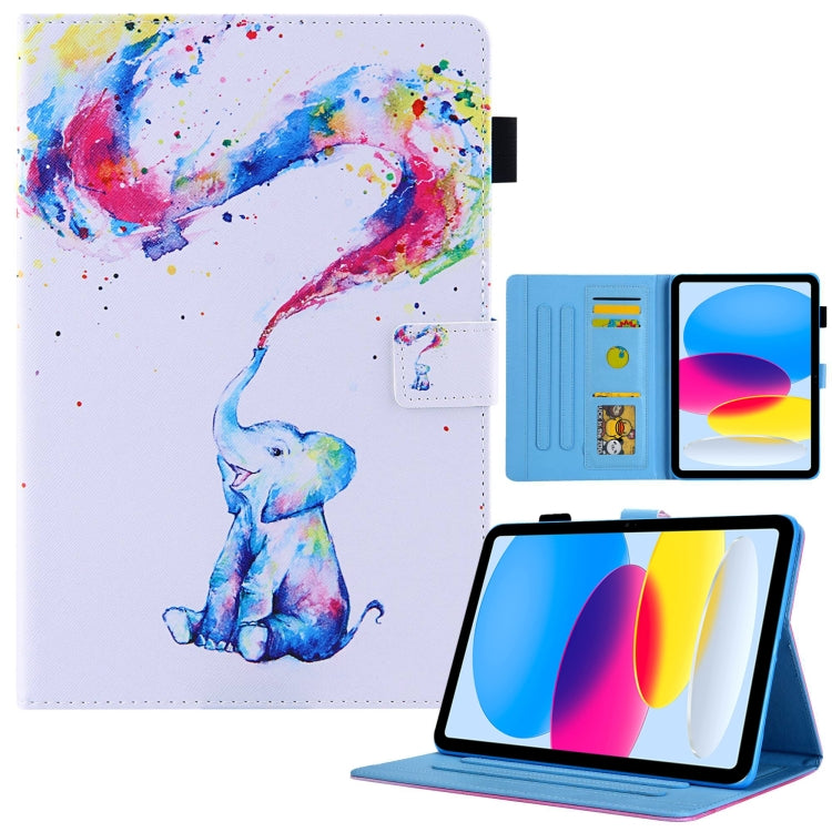 Colored Drawing Leather Smart Tablet Case, For iPad 10th Gen 10.9 2022