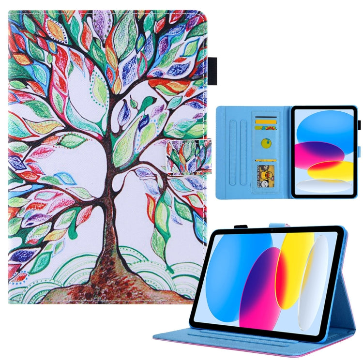 Colored Drawing Leather Smart Tablet Case, For iPad 10th Gen 10.9 2022