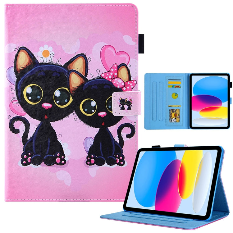 Colored Drawing Leather Smart Tablet Case, For iPad 10th Gen 10.9 2022