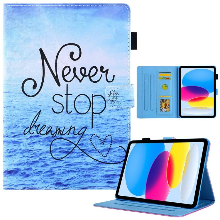 Colored Drawing Leather Smart Tablet Case, For iPad 10th Gen 10.9 2022
