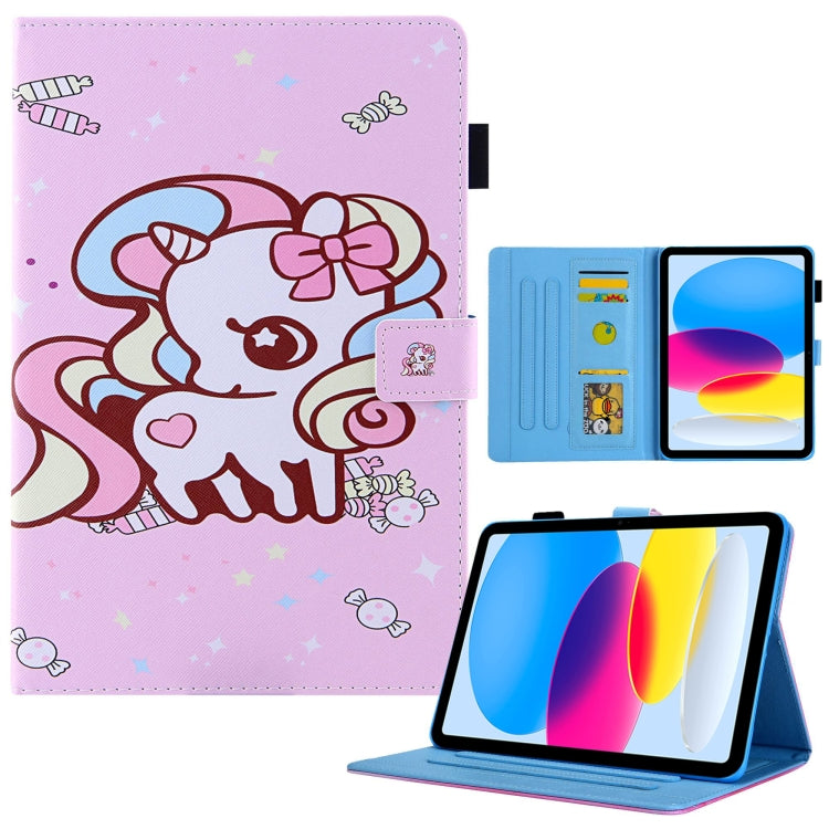 Colored Drawing Leather Smart Tablet Case, For iPad 10th Gen 10.9 2022