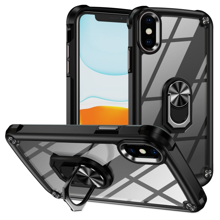 TPU + PC Lens Protection Phone Case with Ring Holder, For iPhone 11, For iPhone 11 Pro, For iPhone 11 Pro Max, For iPhone XS / X