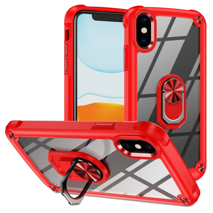 TPU + PC Lens Protection Phone Case with Ring Holder, For iPhone 11, For iPhone 11 Pro, For iPhone 11 Pro Max, For iPhone XS / X