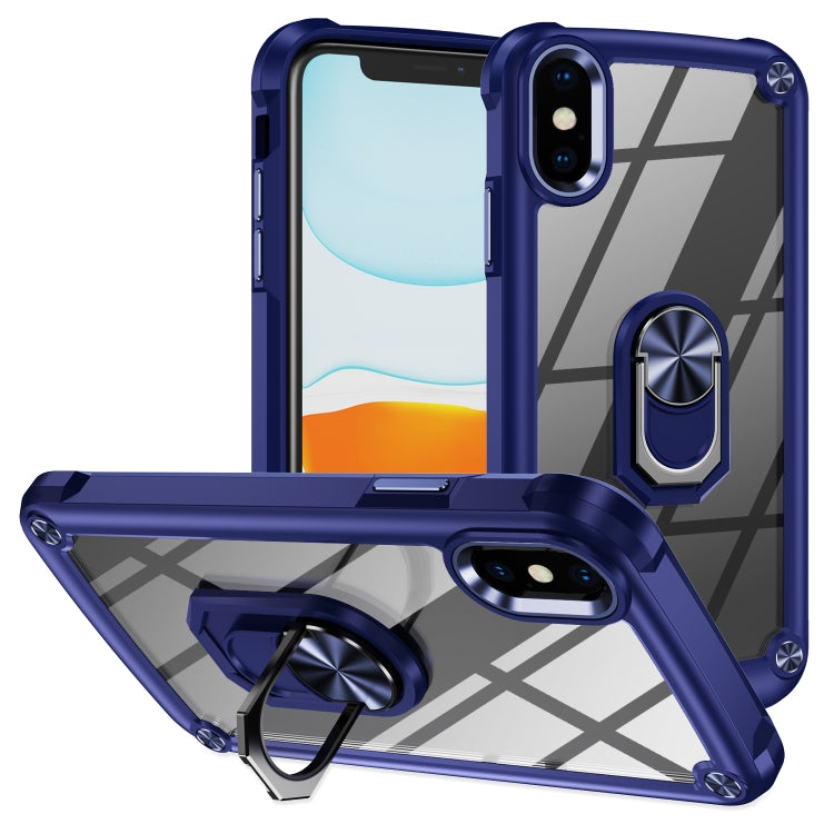 TPU + PC Lens Protection Phone Case with Ring Holder, For iPhone 11, For iPhone 11 Pro, For iPhone 11 Pro Max, For iPhone XS / X