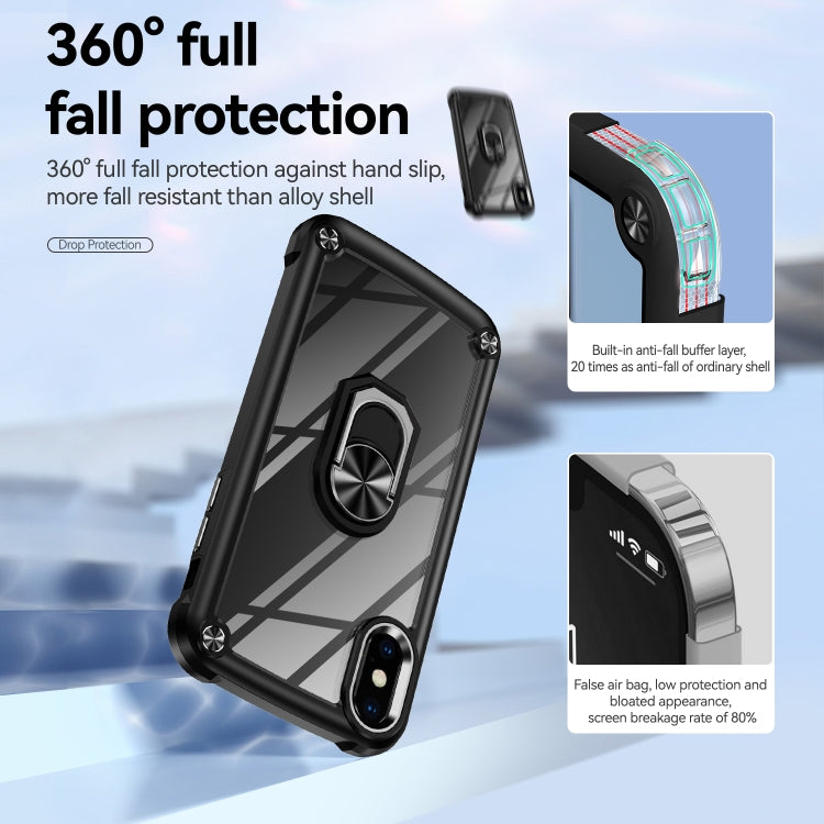 TPU + PC Lens Protection Phone Case with Ring Holder, For iPhone XS Max, For iPhone XR, For iPhone 12 / 12 Pro, For iPhone 12 Pro Max