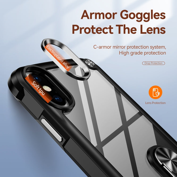 TPU + PC Lens Protection Phone Case with Ring Holder, For iPhone XS Max, For iPhone XR, For iPhone 12 / 12 Pro, For iPhone 12 Pro Max