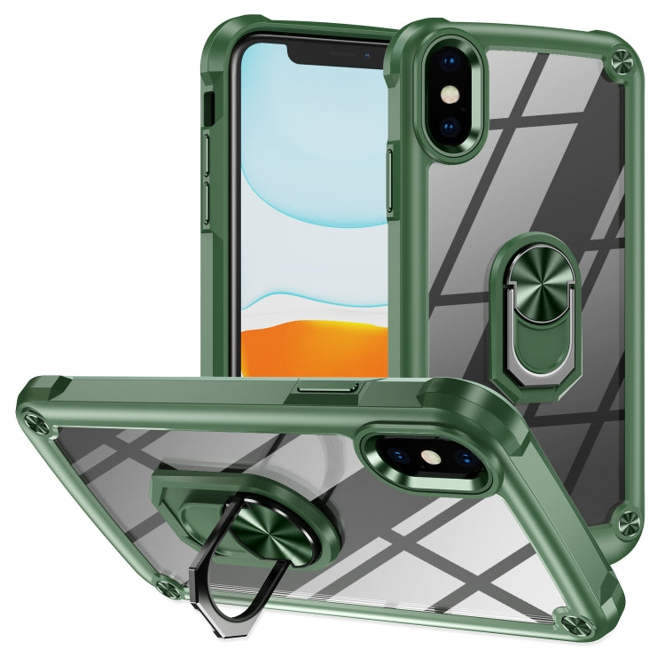 TPU + PC Lens Protection Phone Case with Ring Holder, For iPhone XS Max, For iPhone XR, For iPhone 12 / 12 Pro, For iPhone 12 Pro Max