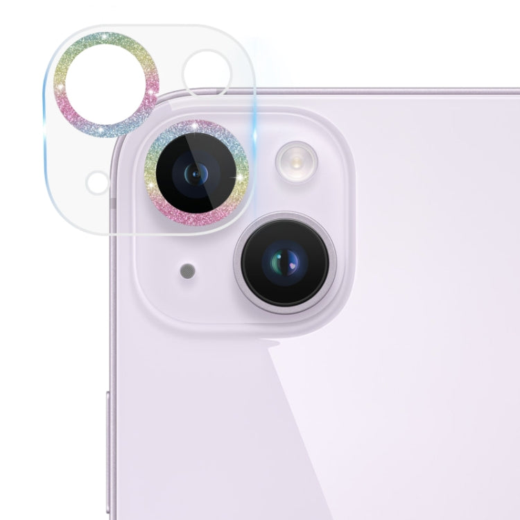 Tempered Glass Glitter CD Texture Back Camera Film, For iPhone 14 / 14 Plus (1 PC), For iPhone 14 Pro Max / 14 Pro (1 PC)