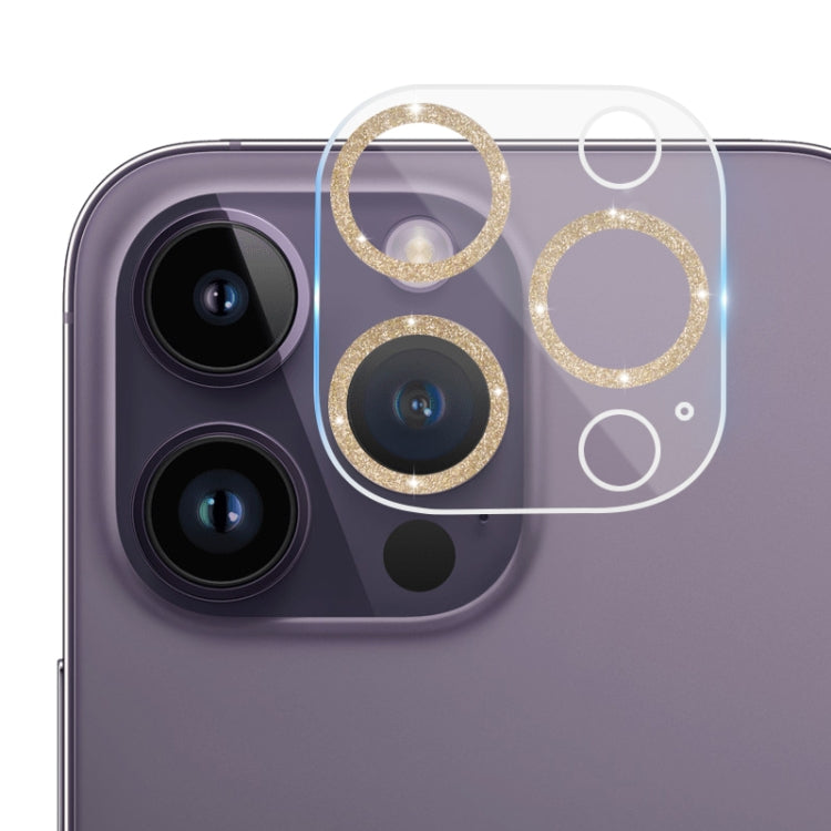 Tempered Glass Glitter CD Texture Back Camera Film, For iPhone 14 / 14 Plus (1 PC), For iPhone 14 Pro Max / 14 Pro (1 PC)