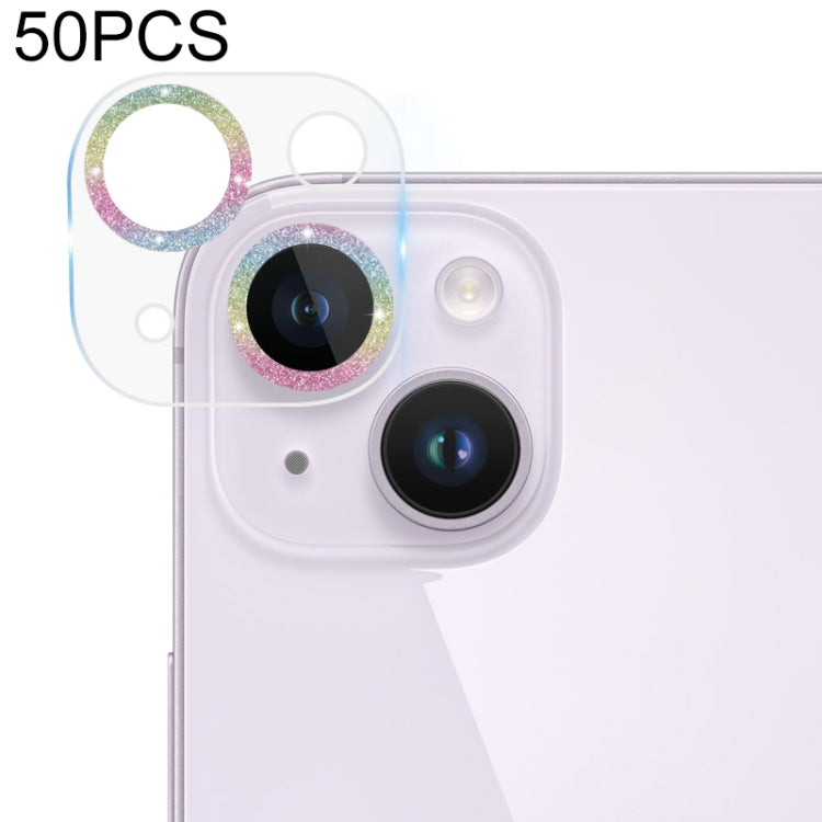 50pcs Tempered Glass Glitter CD Texture Back Camera Film