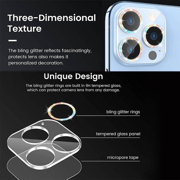 50pcs Tempered Glass Glitter CD Texture Back Camera Film