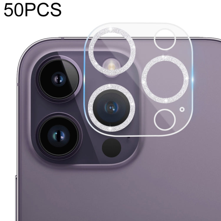 50pcs Tempered Glass Glitter CD Texture Back Camera Film
