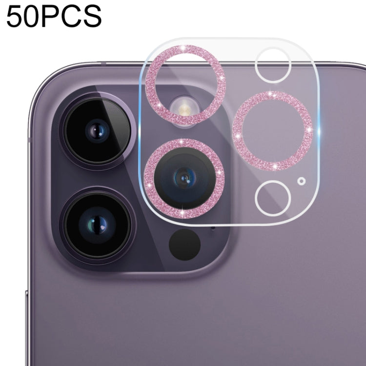 50pcs Tempered Glass Glitter CD Texture Back Camera Film