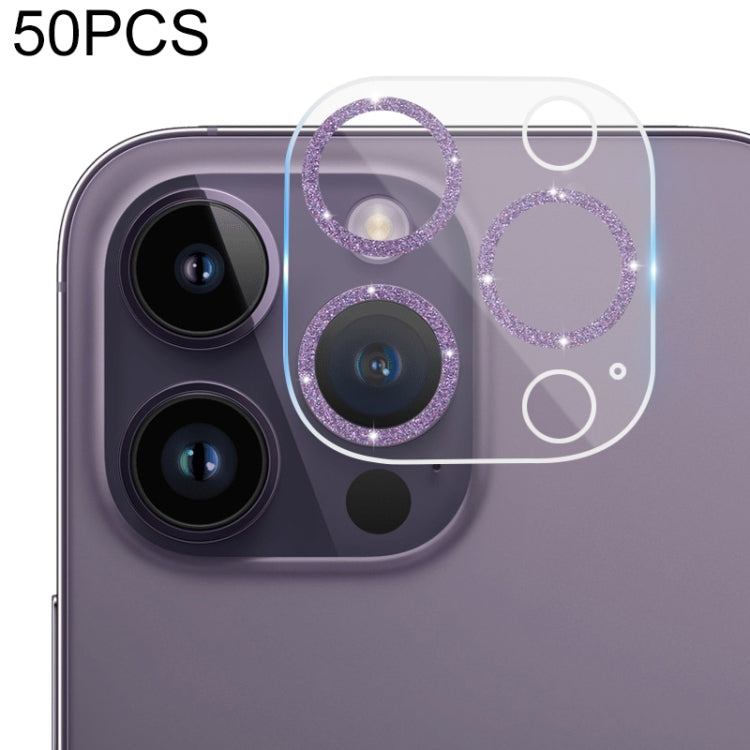 50pcs Tempered Glass Glitter CD Texture Back Camera Film