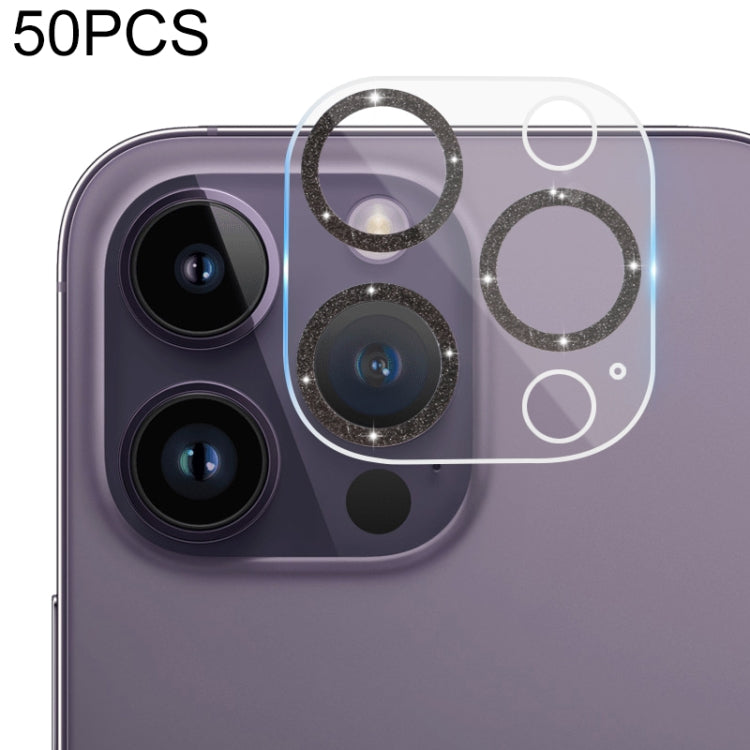 50pcs Tempered Glass Glitter CD Texture Back Camera Film