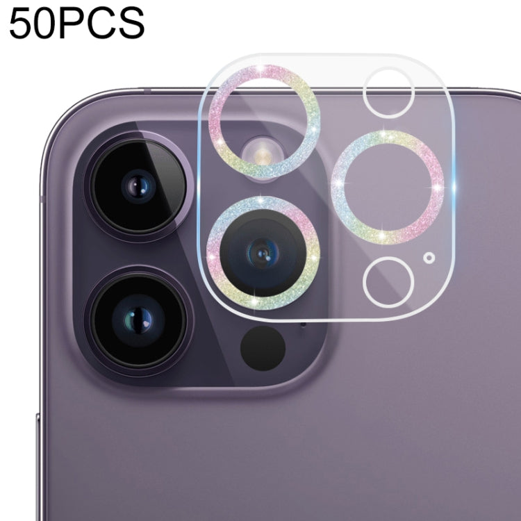 50pcs Tempered Glass Glitter CD Texture Back Camera Film