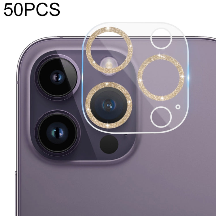 50pcs Tempered Glass Glitter CD Texture Back Camera Film