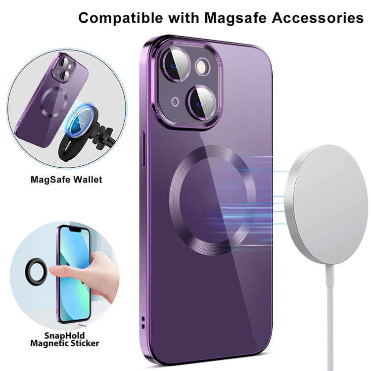 Electroplating MagSafe TPU Phone Case with Lens Film, For iPhone 14, For iPhone 14 Pro, For iPhone 14 Plus