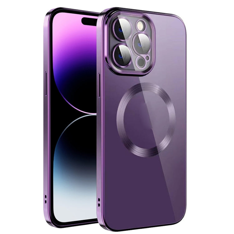 Electroplating MagSafe TPU Phone Case with Lens Film, For iPhone 14, For iPhone 14 Pro, For iPhone 14 Plus