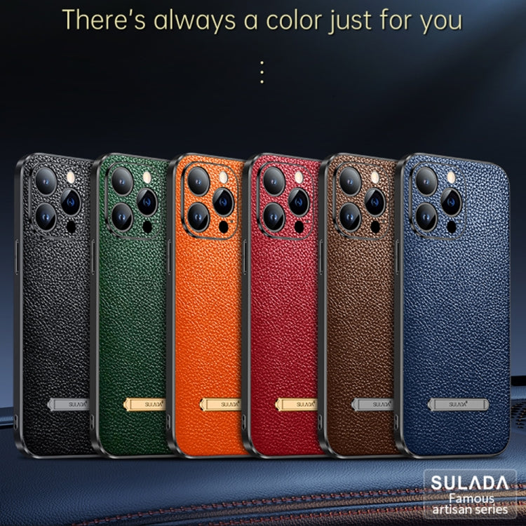 SULADA Invisible Bracket Leather Back Cover Phone Case, For iPhone 13, For iPhone 13 Pro, For iPhone 13 Pro Max