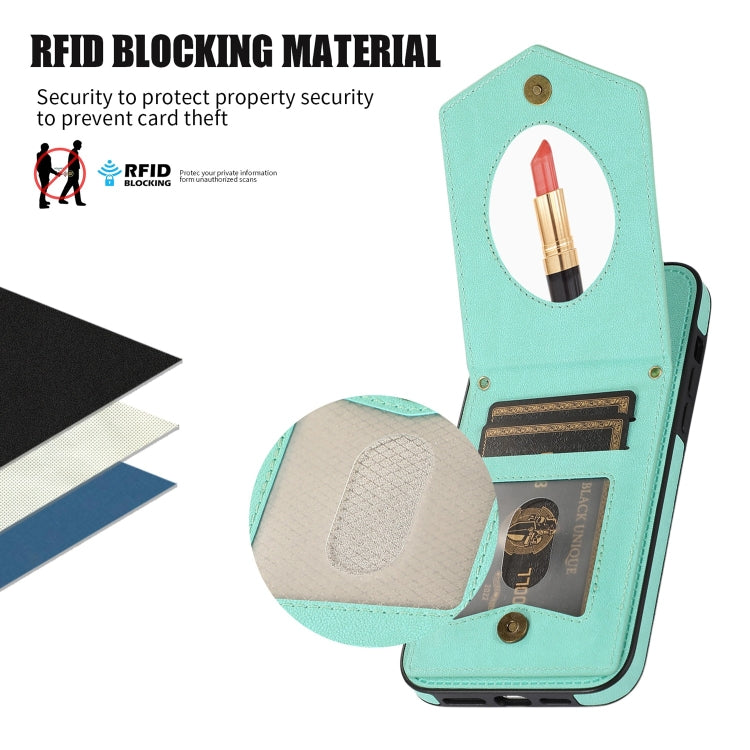 Rhombic Texture RFID Phone Case with Lanyard & Mirror, For iPhone 12 Pro Max, For iPhone 12 / 12 Pro, For iPhone 12 mini, For iPhone 11 Pro Max