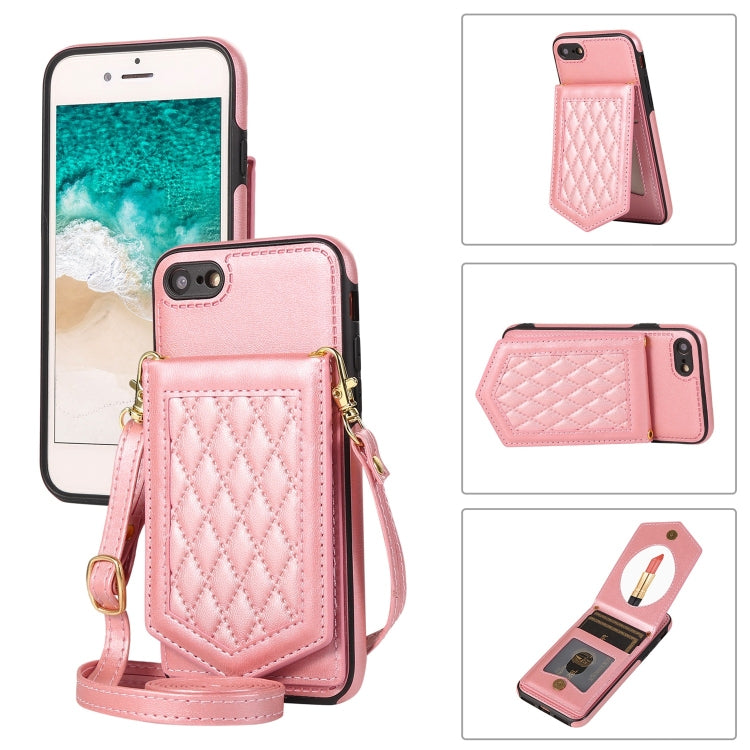 Rhombic Texture RFID Phone Case with Lanyard & Mirror, For iPhone 6s Plus / 6 Plus, For iPhone 6s / 6