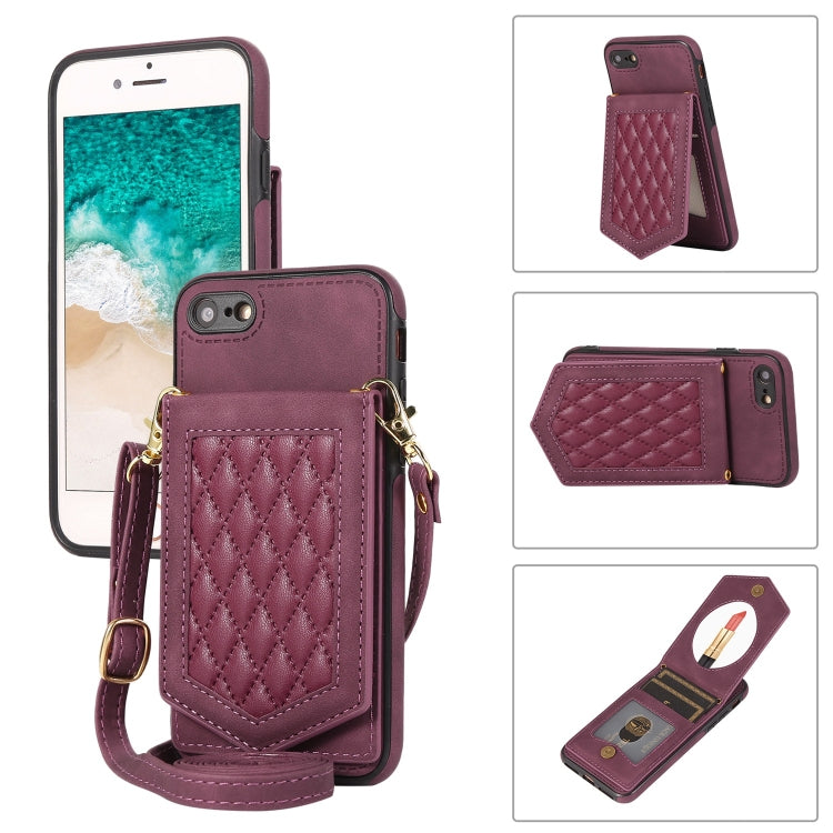 Rhombic Texture RFID Phone Case with Lanyard & Mirror, For iPhone 6s Plus / 6 Plus, For iPhone 6s / 6