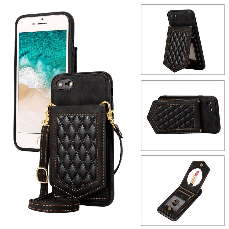 Rhombic Texture RFID Phone Case with Lanyard & Mirror, For iPhone 6s Plus / 6 Plus, For iPhone 6s / 6
