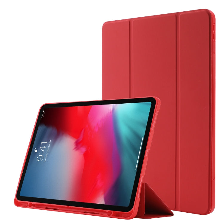 Skin Feel Pen Holder Tri-fold Tablet Leather Case, For iPad Pro 11 2022 / 2021 / 2020 / 2018, For iPad Air 13 2025 / 2024 / iPad Pro 12.9 2022 / 2021 / 2020 / 2018