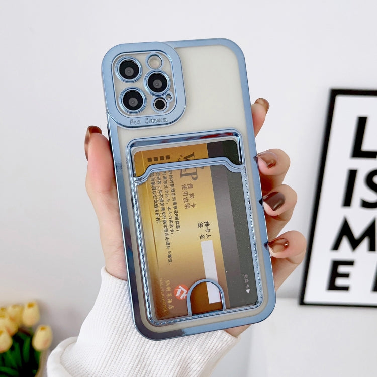 Electroplating Frame Card Slot Phone Case, For iPhone 13 Pro Max, For iPhone 12, For iPhone 12 Pro, For iPhone 12 Pro Max