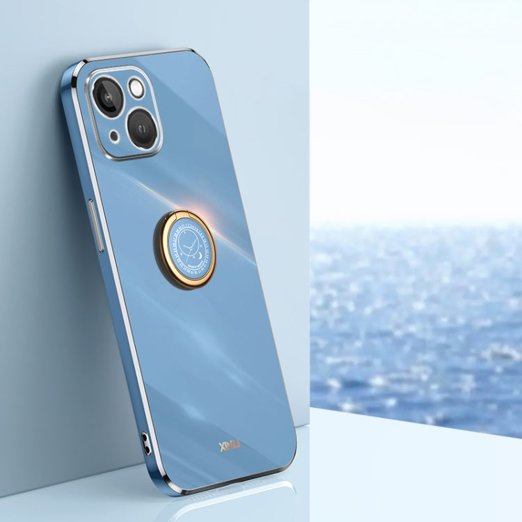 XINLI Straight Edge 6D Electroplate TPU Phone Case with Ring Holder