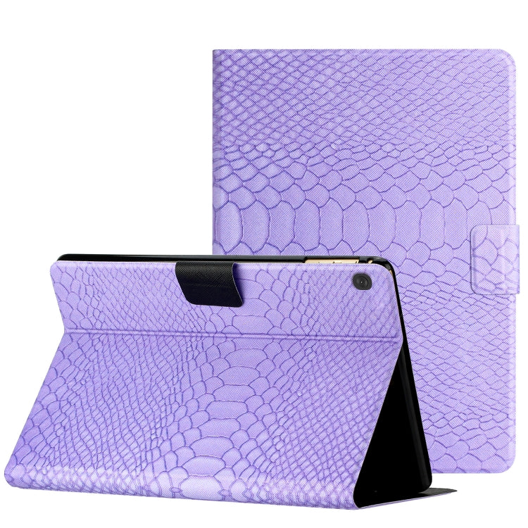 Solid Color Crocodile Texture Leather Smart Tablet Case, For iPad mini 2024 / mini 6, For iPad mini 5/4/3/2/1, For Huawei MediaPad M5 lite 10.1, For Lenovo Tab M10