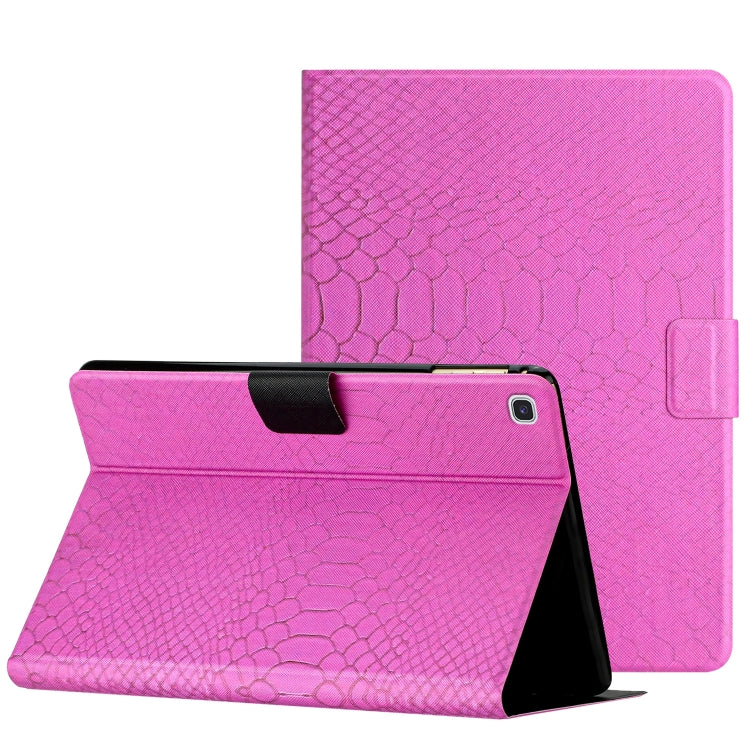 Solid Color Crocodile Texture Leather Smart Tablet Case, For Samsung Galaxy Tab S6 Lite, For Samsung Galaxy Tab A10.1 T850