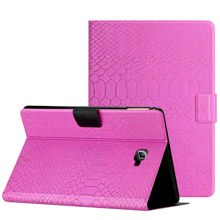 Solid Color Crocodile Texture Leather Smart Tablet Case, For Samsung Galaxy Tab S6 Lite, For Samsung Galaxy Tab A10.1 T850
