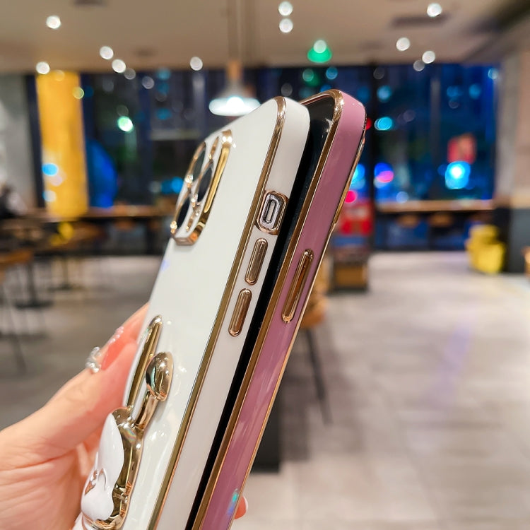 Plating Rabbit Holder Phone Case, For iPhone 14, For iPhone 14 Plus, For iPhone 14 Pro