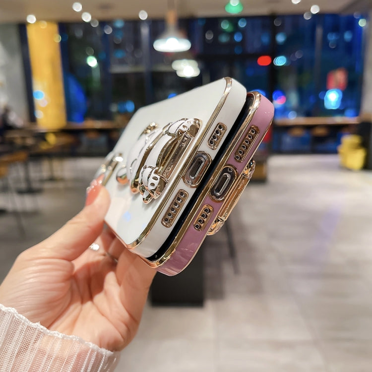 Plating Rabbit Holder Phone Case, For iPhone 12 Pro Max, For iPhone 11, For iPhone 11 Pro